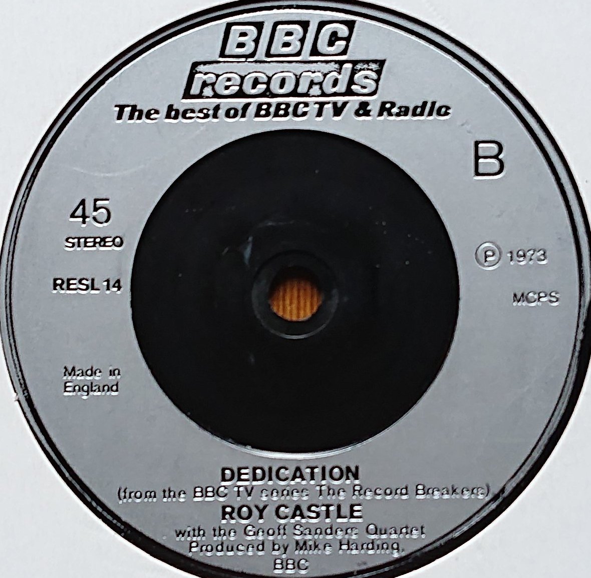 RESL 14 Record breakers Roy Castle from the BBC records and Tapes library Label